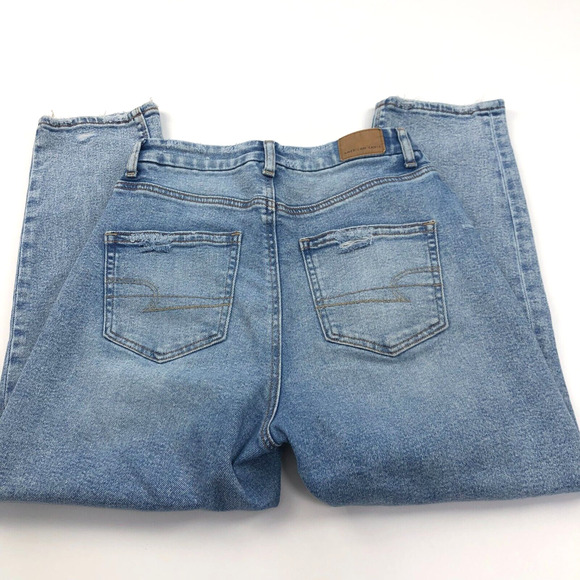 American Eagle Curvy Mom Jean 4 X-SHORT (Fits 26W 24L) High Rise Distressed Jean - Picture 1 of 13
